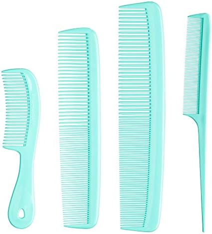 Mars Wellness 4 Piece Professional Green Comb Set for Women, Men -USA MADE by MarsWellness