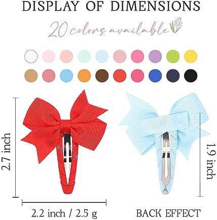 40PCS Snap Baby Hair Bows Clips for Girls Grosgrain Ribbon Fully Wapped 2 Inch Infant Hair Barrettes Accessories for Baby Girls Newborns Toddler - Image 2