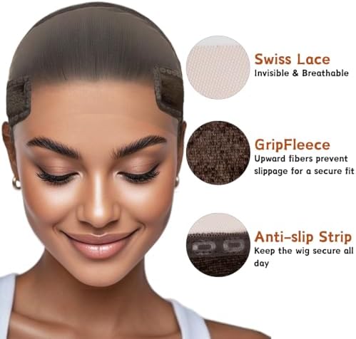 Isshin Beauty Wig Grip Cap for Glueless Wigs: Ear cutouts 11x5 Wide Lace - Image 5