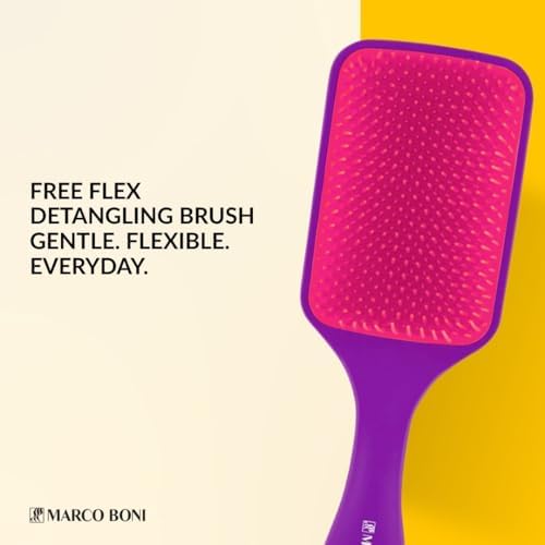 Marco Boni Free Flex Detangling Hair Brush, Flexible Hairbrush for Wet & Dry Hair, Pain-Free Detangler, Ergonomic Handle, All Hair Types, Açaí Burst - Image 2