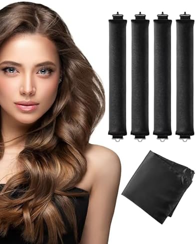 Seritant Heatless Curls Overnight with Satin Head Scarf, Velvet Hair Rollers for Blowout Look, No Heat Curling Rod for Long Thick Hair, Soft Sleep In Flexi Rods by Unknown