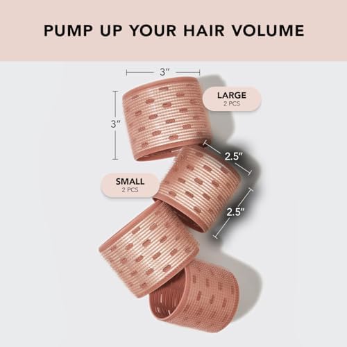 Kitsch Ceramic Hair Rollers for Women - Terracotta, 4 Count (Pack of 1) - Image 2