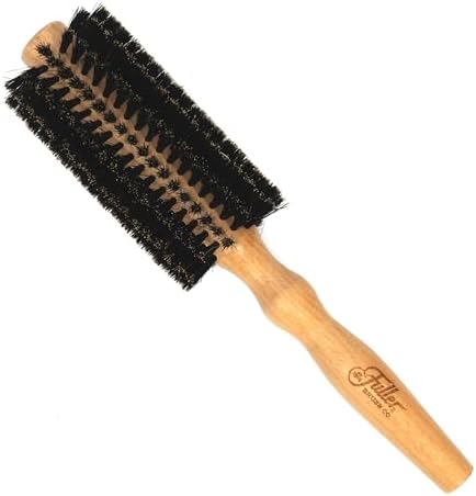 Fuller Brush Natural Beechwood Hairbrush - Ergonomic Contoured Handle - Genuine Boar Bristles - Spiral Tufting Pattern for Curls & Bobs - Style & Wave with Natural Shine (All Round) by FullerBrush