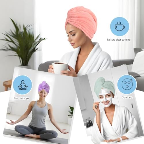 Microfiber Hair Drying Towel Wrap,Hair Turbans Towel for Wet Hair - Image 5
