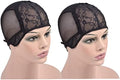2 Pcs Black Double Lace Wig Caps with Adjustable Straps Swiss Lace Hairnet on the Back for Making Wig (Black M) by YTBYT