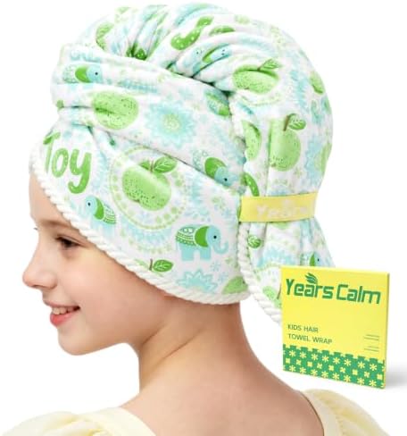Years calm Kids Hair Towel Wrap, Wide Tail Microfiber Hair Towel(Elephant) by Yearscalm