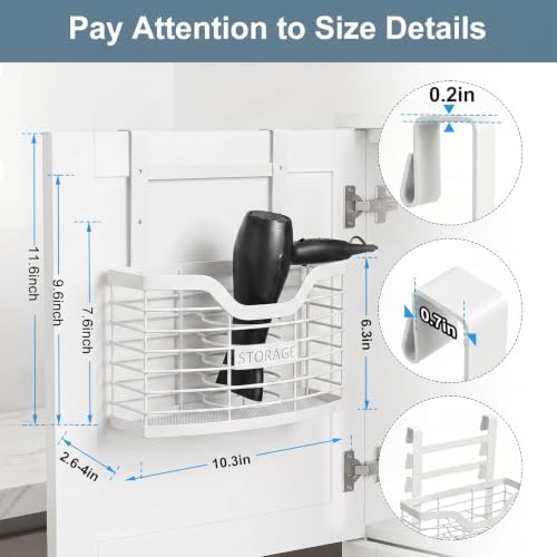 Hair Tool Organizer, Hair Dryer Holder for Bathroom Vanity Counter Cabinet - Image 4