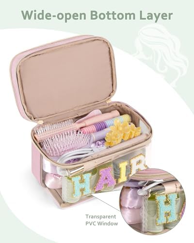 Fasrom Double Layer Hair Accessories Organizer, Preppy Makeup Bag for Girls - Image 3