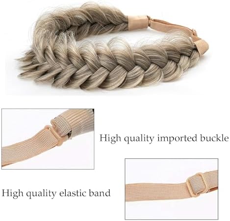 Synthetic Hair Braided Headband Classic Wide Strands Wedding Disorderly Fluffy Braids Wig Band Women Beauty Accessory - Image 3