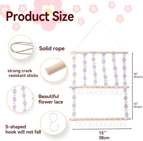 Headband Holder Hair Bow Organizer for Girls Purple - Image 2