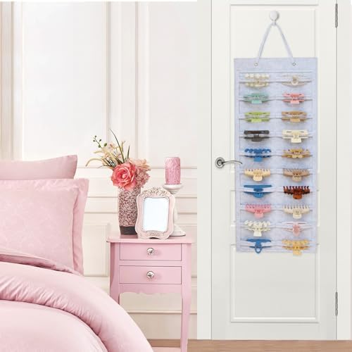 SMUK Claw Clip Organizer for Women, Hanging Mount Hair Clips Holder Organizer for Girls, Hair Bow Claw Clip Stand Storage for Wall, Door, Closet - Image 6