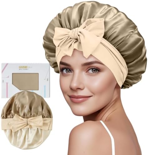 ZIMASILK 100% Mulberry Silk Bonnet for Sleeping Women Long Hair, Coffee by ZIMASILK