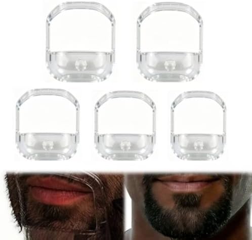 Beard Shaping Tool,Precision Beard Guide For Clean Lines And Goatee, Durable ABS Beard Shaper Tool For Home Grooming, 5 PCS/Set (Transparent) by Unknown