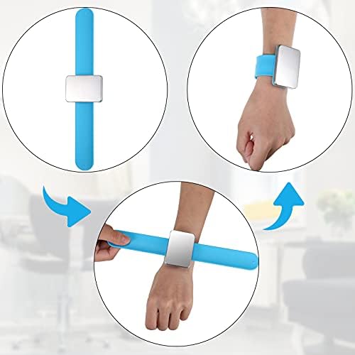 Geiserailie 10 Pcs Magnetic Gel Wrist Styling Tool Set,Blue Wrist Strap - Image 3