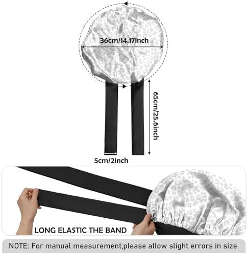 Satin Hair Braid Bonnet for Sleeping Double Layer Elastic Wide Soft Tie Band Hair Silk Lined Sleep Cap Women Girls - Image 2