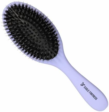 EAGLE FORTRESS Boar Bristle Hair Brush for Fine Hair & Extensions, Blue by EAGLEFORTRESS