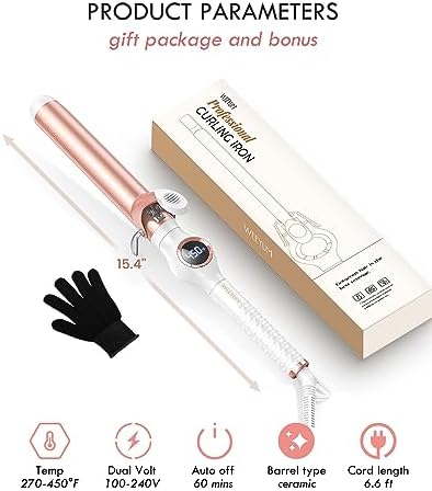 WEEYUM 1.25 Inch Curling Iron, Long Hair Curler 1 1/4 Inch, Dual Voltage - Image 7