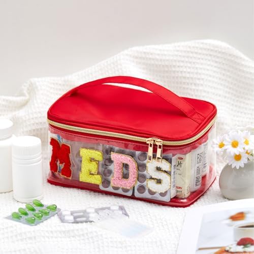 Geetery Meds Travel Bag Red, Meds Chenille Letter Clear - Image 2
