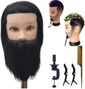 Barber Male Black Human Hair Mannequin Head with Beard by LeticiaLLC--FreedomLove