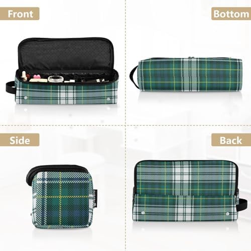 Tartan Plaid Verdant Hair Tools Travel Bag Travel Organizer Pouch Portable Carrying Case with Heat Resistant Mat for Flat Irons Curling Iron Hair Dryer - Image 5