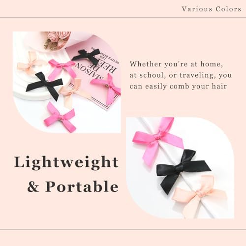 30PCS Bow Hair Clips 3 Colors Mini Hair Bows Kawaii Hair Ribbon Clips Black Pink Satin Bow Hair Accessories for Women Girls - Image 4
