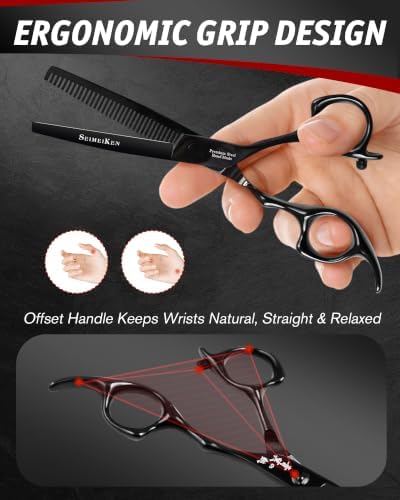Professional Thinning Shears Kit, 6" Hair Thinning Scissors with Comb - Image 5