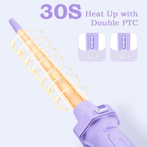 Ufree 5 in 1 Curling Wand Set with Flat Iron, 0.35"-1.25" Ceramic Barrels - Image 3
