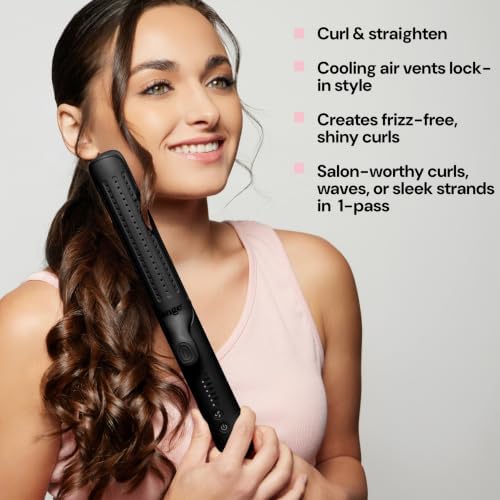L’Ange Hair Le Duo Grande 360° Airflow Styler | Curl & Straighten with One Tool | 5.3" Snag-Free Titanium Plates | Cooling Air Vents to Set Curls | Adjustable Temp & Auto Shut-Off | Black - Image 5