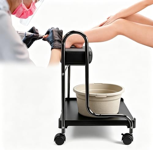 Elitzia 3-Height Pedicure Cart with PU Cushion Salon Spa Carts by ElitziaCare