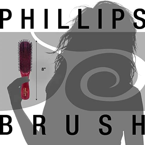 Phillips Brush Light Touch 6 Detangling Hair Brush, Full Size Ruby Red - Image 5