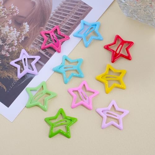 SAOROPEB Star Hair Clips Multicolor 2000s Y2K Hair Accessories-15 PCS 1.18" - Image 4