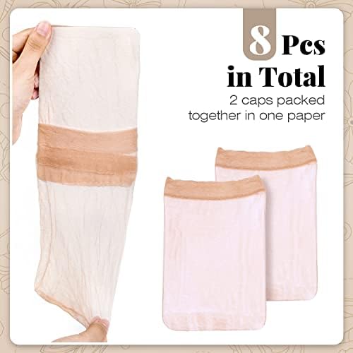 HD Wig Cap, IKOCO 8Pcs Transparent Wig Cap for Women Ultra Thin, Nude - Image 5