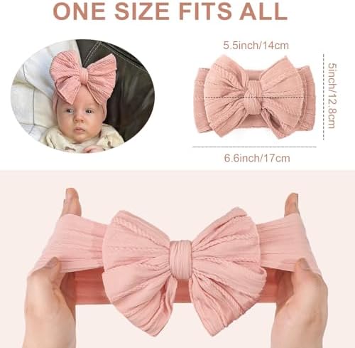 CÉLLOT 8 Colors Super Stretchy Soft Baby Girl Headbands Double Infant Bows - Image 2
