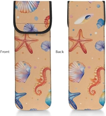 1 Piece Flat Iron Curling Wand Travel Cover Case Bag Curling Wand Travel Case Universal Curling Irons Cover Sleeve Flat Iron Case Heat Resistant Bag Starfish Shell - Image 2