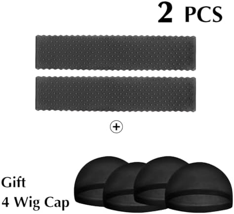 2 Pcs Wig Grip Cap Silicone Headband for Women Lace Front,Non Slip Wig Grip Headband Black - Image 2