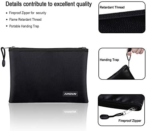 JUNDUN Fireproof Document Bags,14.2”x 10.0”Waterproof Fireproof - Image 3