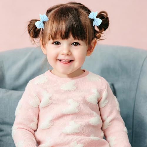 40Pcs Baby Hair Ties with Bows Elastic Ponytail Holders Small Hair Accessories for Kids Toddlers Infants (Mixed color 2) - Image 7