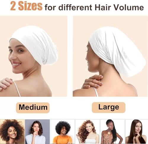 Satin Bonnets for Sleeping Adjustable Silk Lined Bonnet Sleep Cap Hair Wrap - Image 2