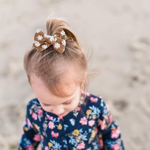BQUBO Baby Girl Bows and Headbands Cute Headbands with Bow Nylon Hairbands Handmade Hair Accessories for Newborn Infant Toddlers 10 Pack - Image 7