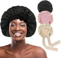 my novel things 3Pcs Satin Bonnets Silky for Sleeping Women with Tie Band by mynovelthings