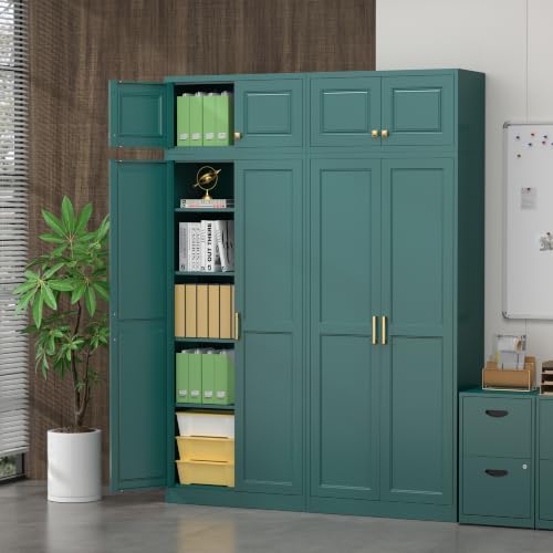 Steeloong 86"Metal Pantry Storage Cabinet with Doors & 4 Adjustable Shelves - Image 7