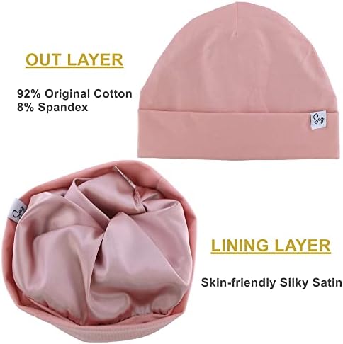 Jersey Beanie Hat for Newborn Baby Boys Girls Silky Satin Lined Hats Bonnet Toddler Infant Little Kids Beanies Caps - Image 3