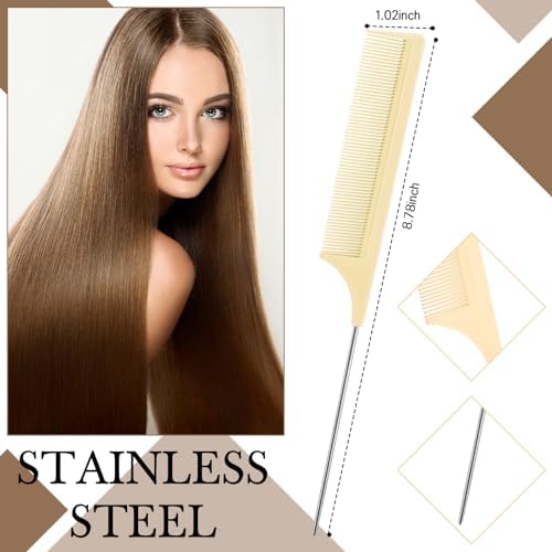 Geiserailie 3 Pcs Slick Back Hair Brush Set Bristle Brush, Beige - Image 4