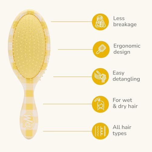 Wet Brush Original Detangler, Golden Gingham (Coastal Charm), Ultra-Soft IntelliFlex Bristles Glide Through Tangles, Detangling Hair Brush (Wet & Dry), Women & Men, Limited Edition - Image 4