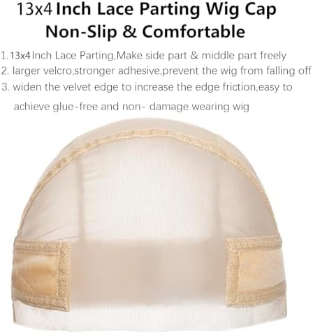 Lace Wig Grip Cap, Beige Wig Caps for Women Keeping Wig in Place, 13x4 HD Transparent Lace Front Wig Caps with Adjustable Wig Grip Cap Band Non Slip, Wig Caps - Image 2