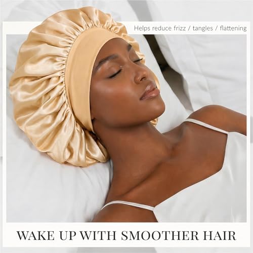 ZHENSILK 3PCS Silk Sleep Bonnet for Women, Large Satin Hair Caps with Elastic Band for Curly Hair and Frizz Control - Image 2