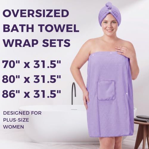 Oversized Bath Towel Wrap for Women with Plus Size Hair Dry Towel Set - Image 2