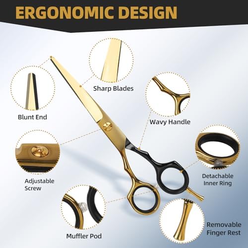 Hair Cutting Scissors Kit - 9 PCS Professional Haircut Scissors Set - Image 5
