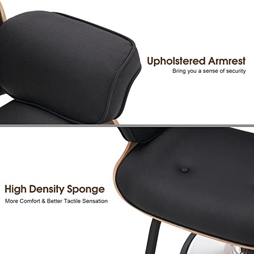 BarberPub Bend Wooden Salon Chair for Hair Stylist, 8261 (Black) - Image 6