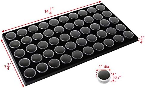 Ikee Design Jewelry Storage Tray Insert, 50 Gemstone Display Jars, Black Foam Liner, Home Organization, 14 1/4 x 7 3/4 x 3/4 in - Image 2